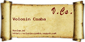 Volosin Csaba névjegykártya